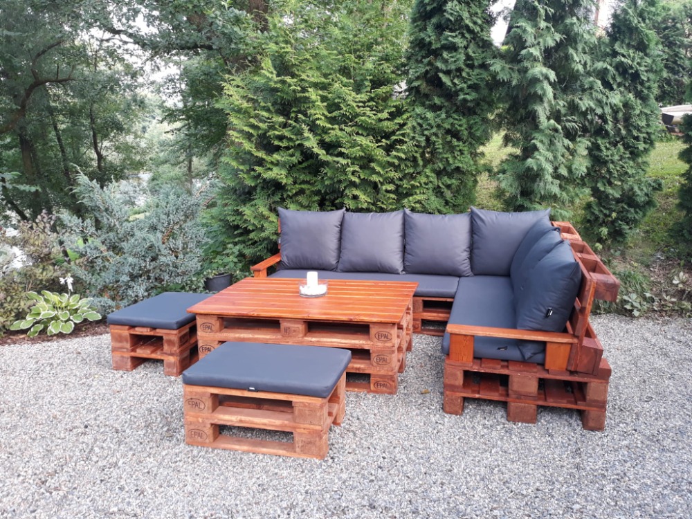 venkovní voděodolné polstrování na nábytek z palet šedé